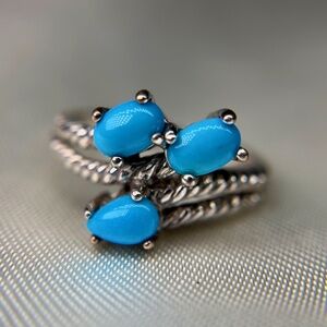 Sleeping Beauty Turquoise Ring Sterling Silver Size 8